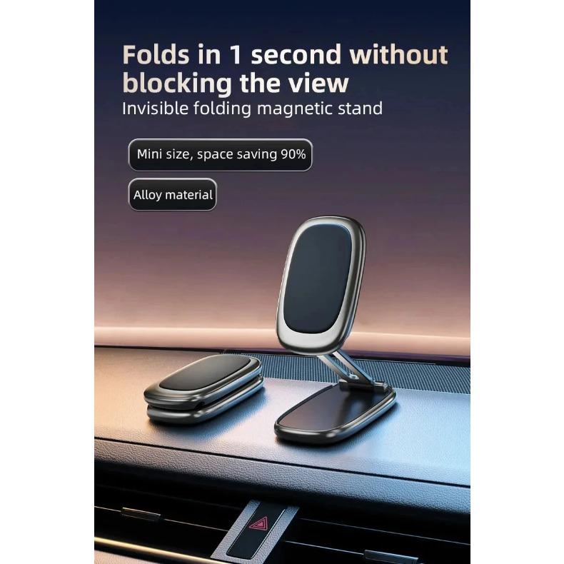 Mini Magnetic Car Phone Holder Rotatable Collapsible Magnet Smartphone Mobile Stand Cell GPS For iPhone Xiaomi Huawei Samsung LG