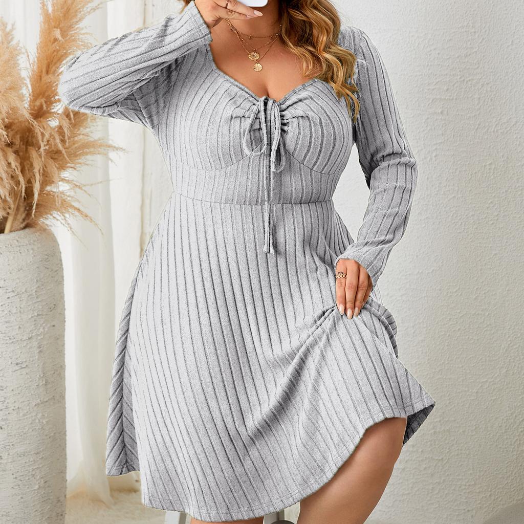 Independent research and development, independent Amazon Europe and the United States new large size dress, square neck dress, cross-border
