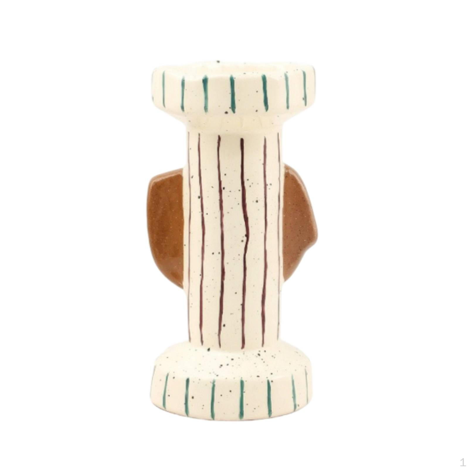 Candlestick Holder with Ears HandPainted Resin Sculptural for Tabletop, Dining