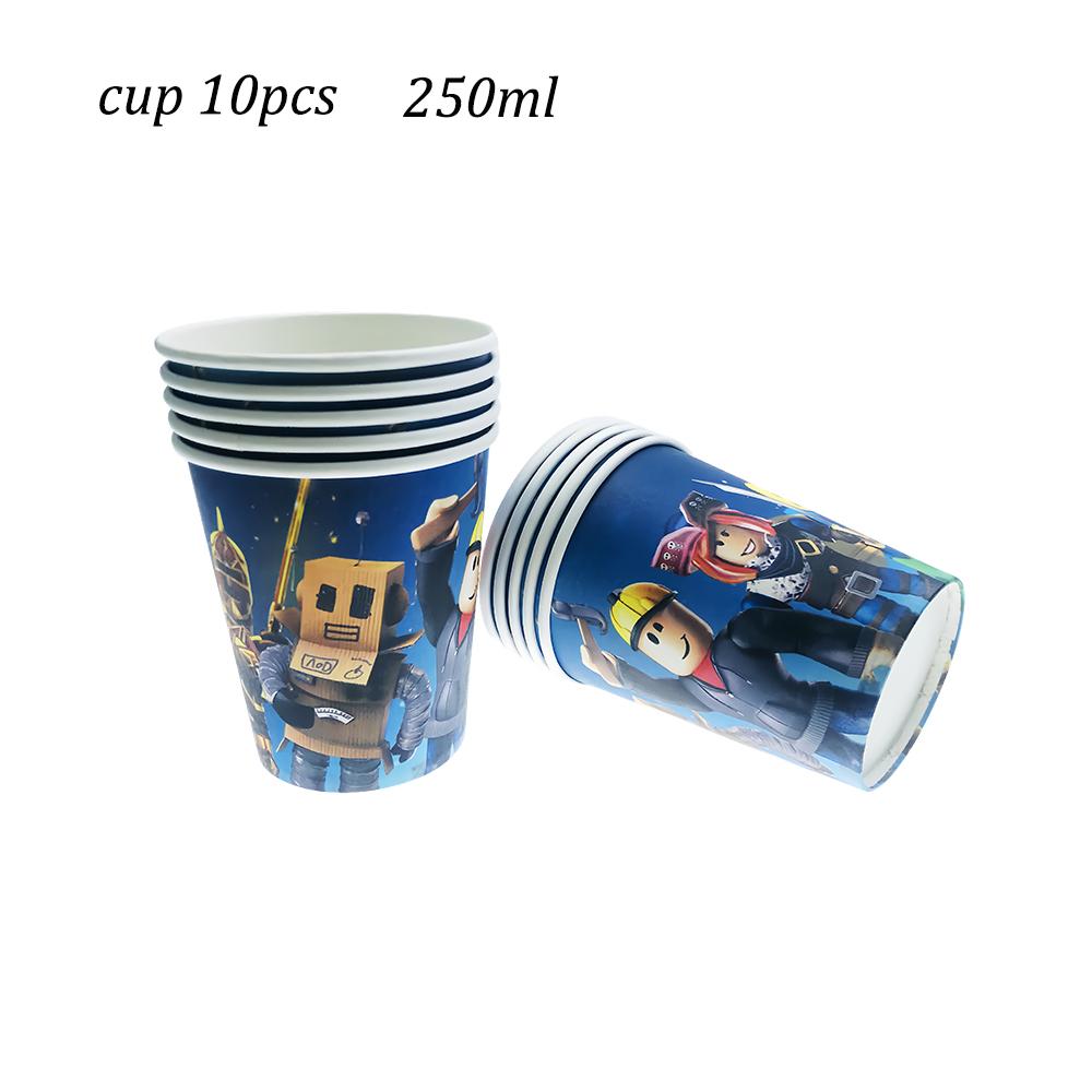 Roblox Birthday Party Decorations Supplie Game Celebration Balloons Disposable Tableware Cup Plate Baby Shower Toys Round Sensory Compression Bouncy