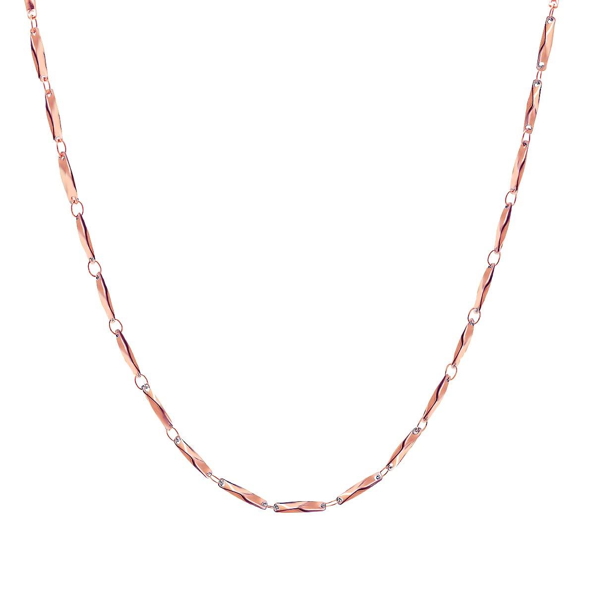 

Jeroot Women s Stylish Magnetic Necklace, 2mm Wide, 45cm Long, Surgical Stainless Steel Necklace Chain, Pink Gold, Includes Exclusive Box