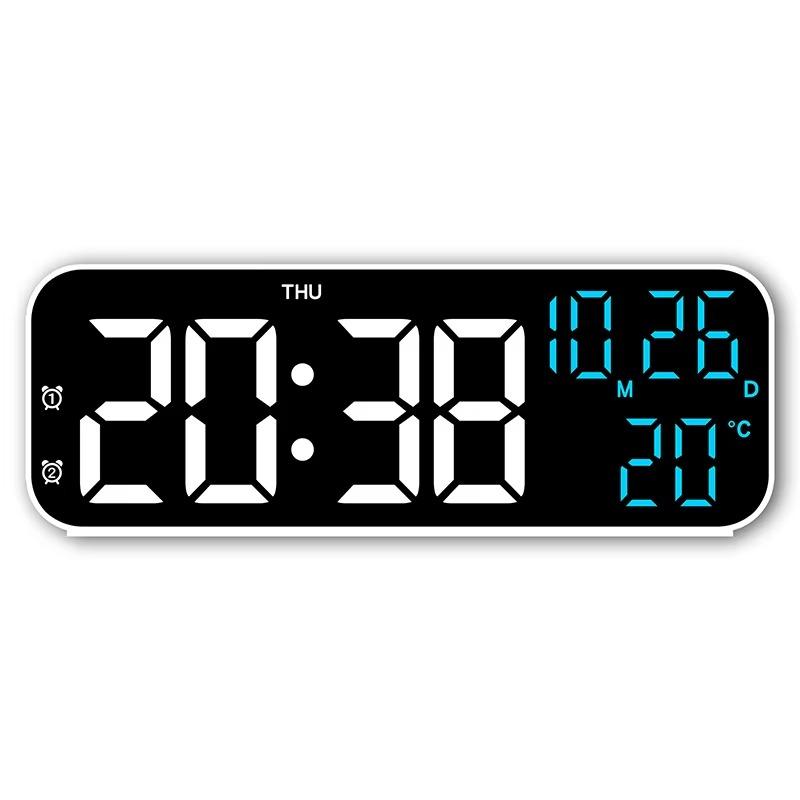 Desk Clock 1PCS Multi-function LED Digital Display Large Screen Multi-group Alarm Clock 9 Inch Living Room Bedroom Countertop