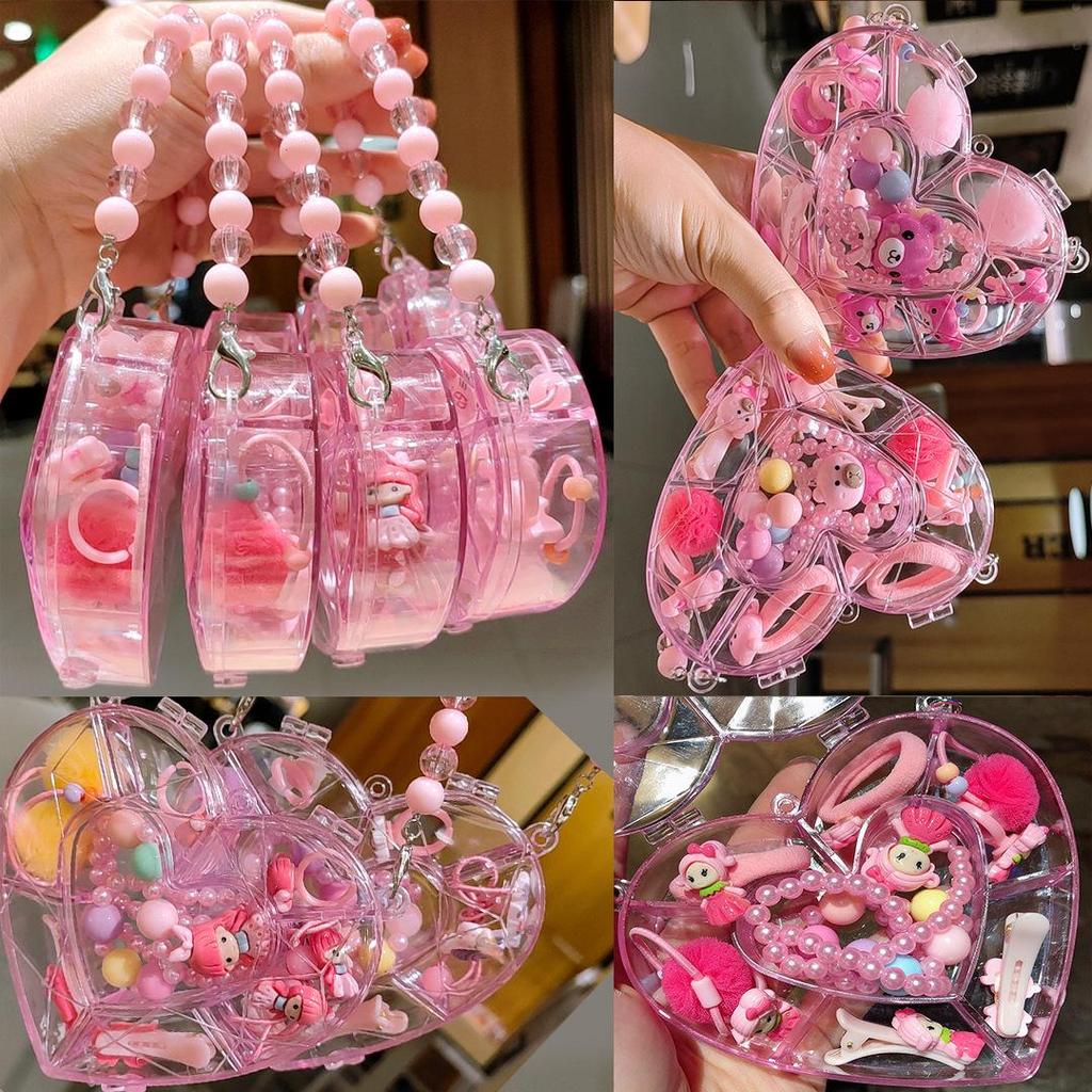 Children's Cute Cartoon Fruit Pendant Bracelet Set with Lucky Dragon - Birthday Gift Box