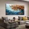 Blue Leaf Autumn Canvas Art - Wall Decor for Living Room, Office, Bedroom