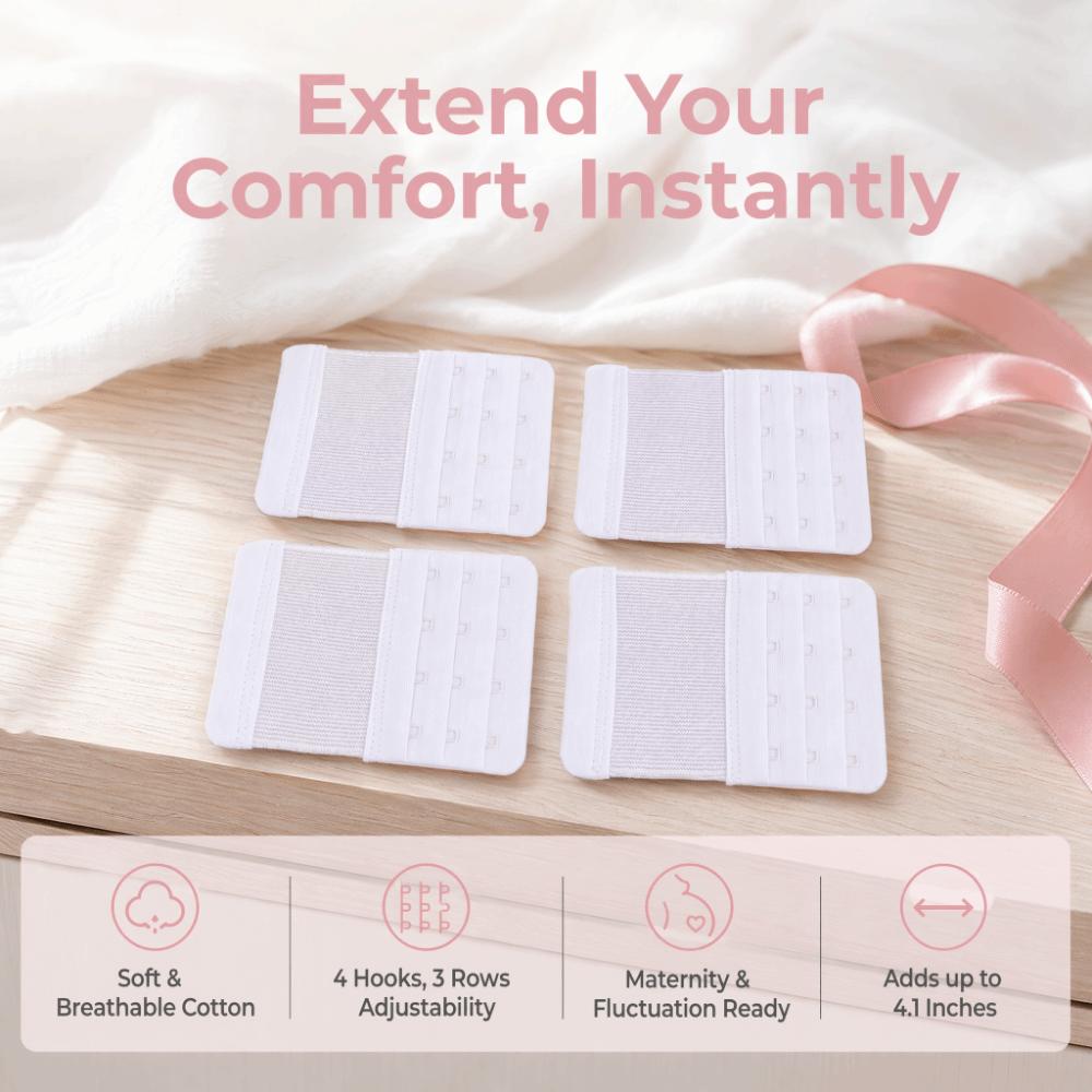 4pcs 4 Hooks Bra Strap Extenders Soft Material Hook Extenders Comfortable Bra Extenders  For Women