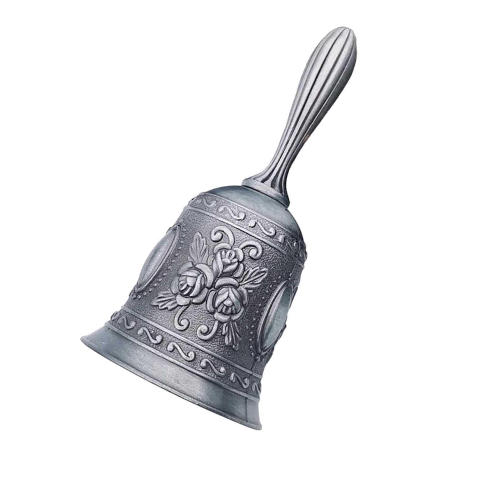 

Ручной колокольчик Lunari, Дизайн «Античная роза», Ретро стиль, Кафе, Магазин, Ресепшн, Настольный колокольчик, Перезвон, Серебристый (Серебряный)