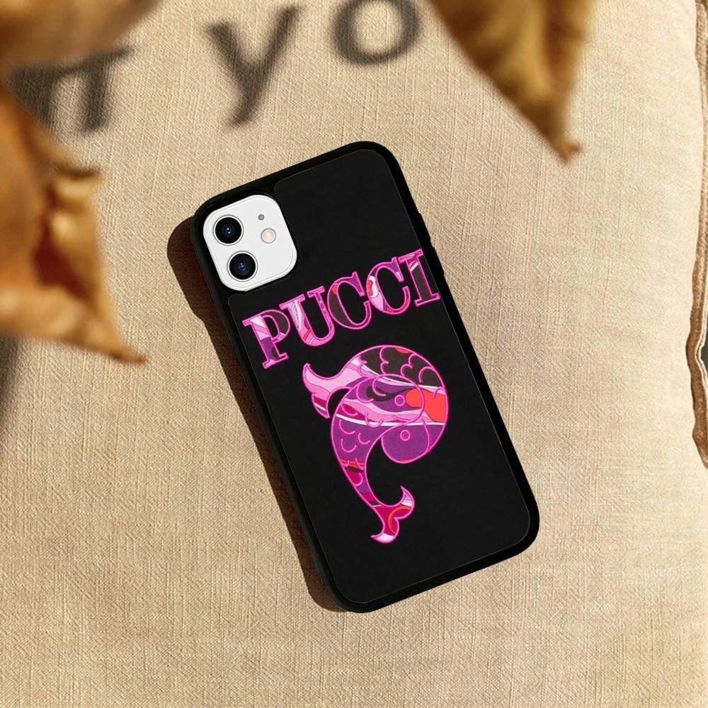 

E-Emilio Logo Pucci Phone Case For IPhone 17 16 Pro Max 11 12 13 14 15 Hard PC+TPU Bracket Back Cover iPhone 17 Pro