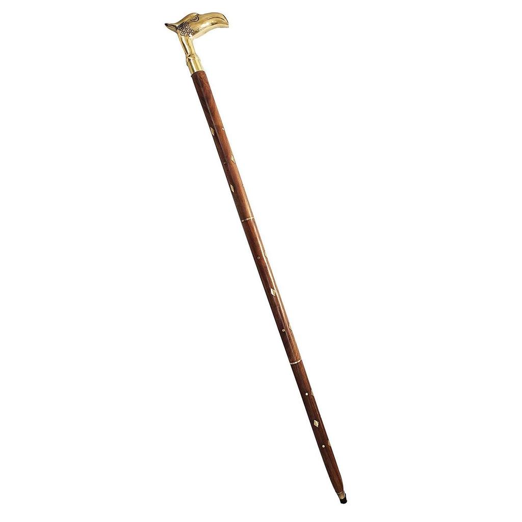 Antique Wooden Walking Sticks 36 inches with Brass Handle