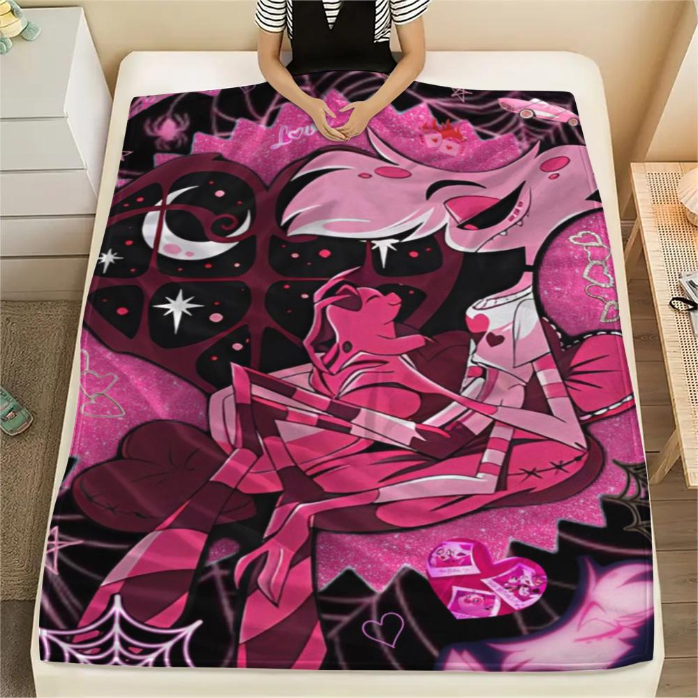 1Pc Angel Anime Print Flannel Blanket, High Quality Comfortable for All Seasons, Home Decor, Warmth and Comfort, Perfect for Christmas Gifts 05