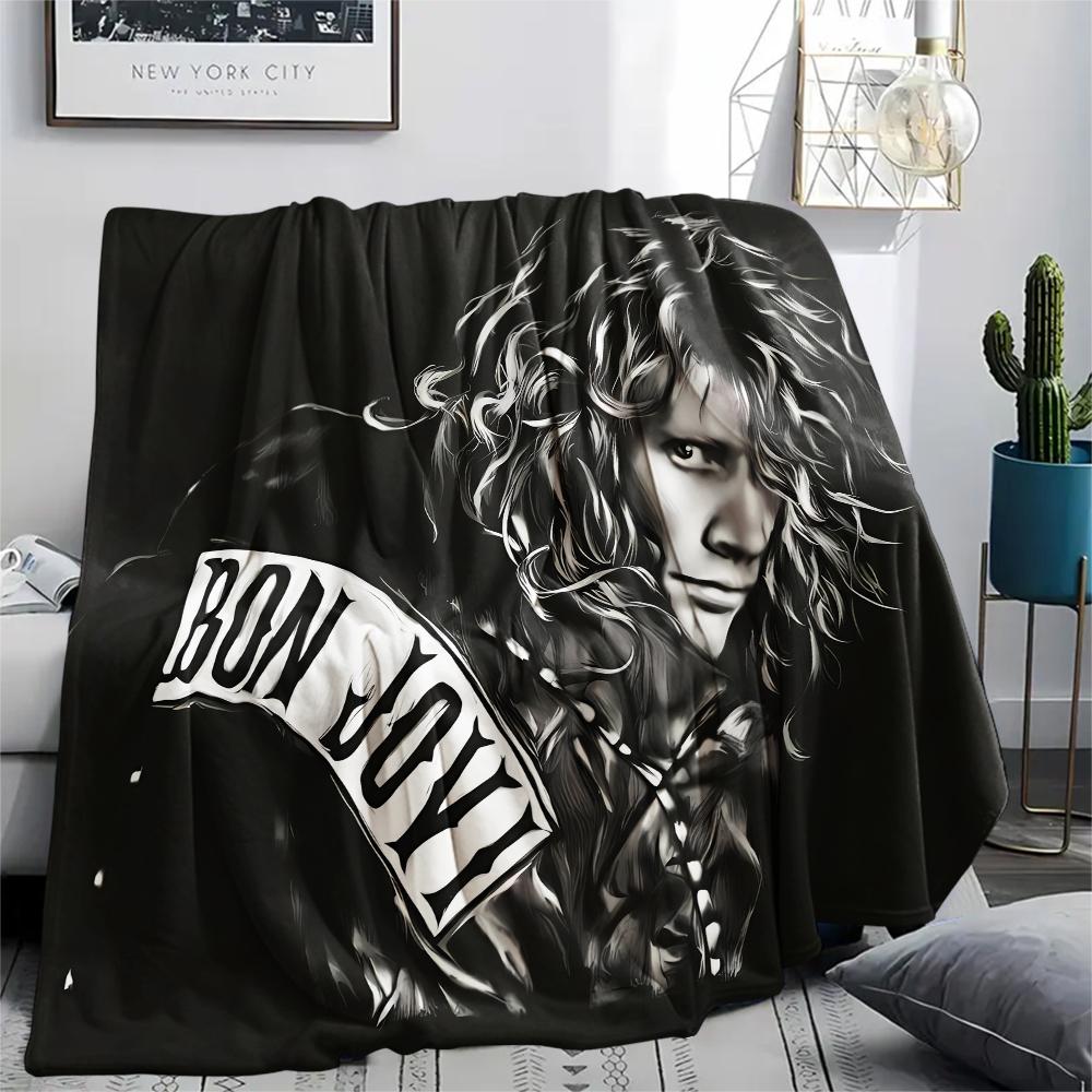 1pz Coperta in Flanella con Stampa di John Francis Bongiovi Jr, Alta Qualità per Tutte le Stagioni, Arredamento per la Casa, Calore e Comfort, Perfetta per Regali di Natale
