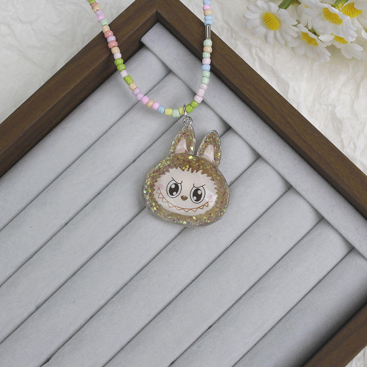 

Children s Luminous Colorful Necklace, Cute Resin Accessory Jewelry, Collarbone Chain Jewelry