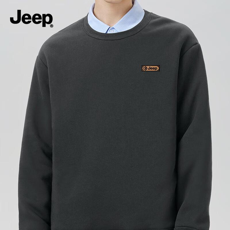 JEEP Men s Loose Fit Heavyweight Crewneck Sweatshirt L