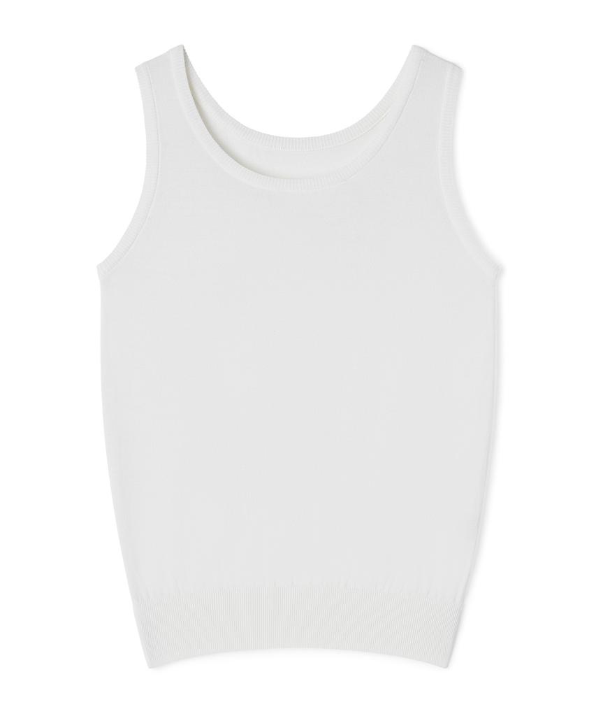 Tobaseu Round Cool Knit Sleeveless (White)