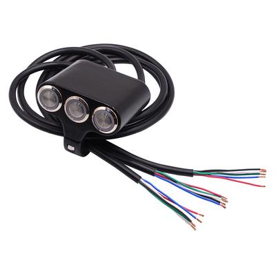 Motorcycle Handlebar Switch Auto-reset &-Latch LED Light Fog Horn