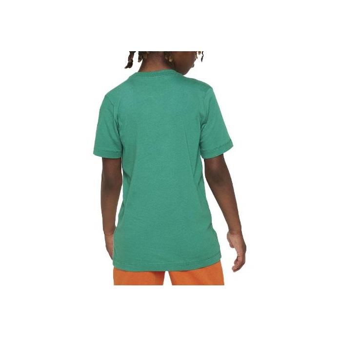Nike T-Shirt Sportswear Logo Print Round Neck Short Sleeve Kids Tops Green DV2579-314