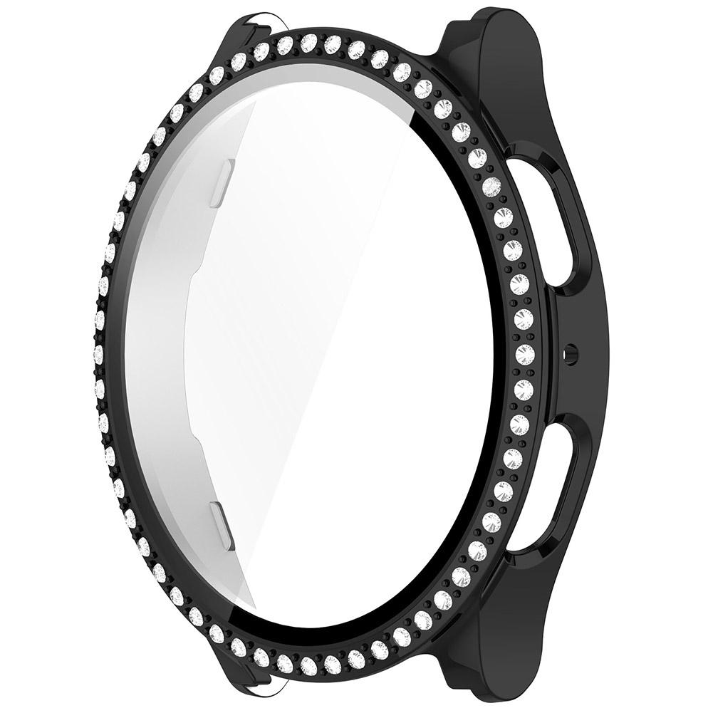 

PC Case + Tempered Glass Hollow Electroplate Protector Anti-Scratch Bumper All-Around Shell for Samsung Galaxy Watch 7 40mm/44mm 44mm чорний
