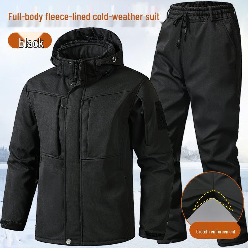 Men's Water-Repellent Fleece-Lined Ski Suit: Warm, Durable & Cold-Proof for Outdoor Adventures