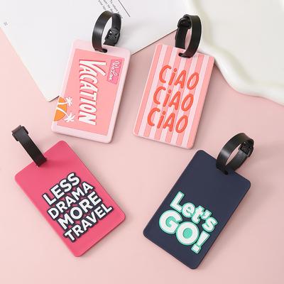 Silicone Letter Cute Luggage Tag Travel Luggage Tags Name Address Lable Suitcase Tag Travel Bags Holiday Travel Accessories
