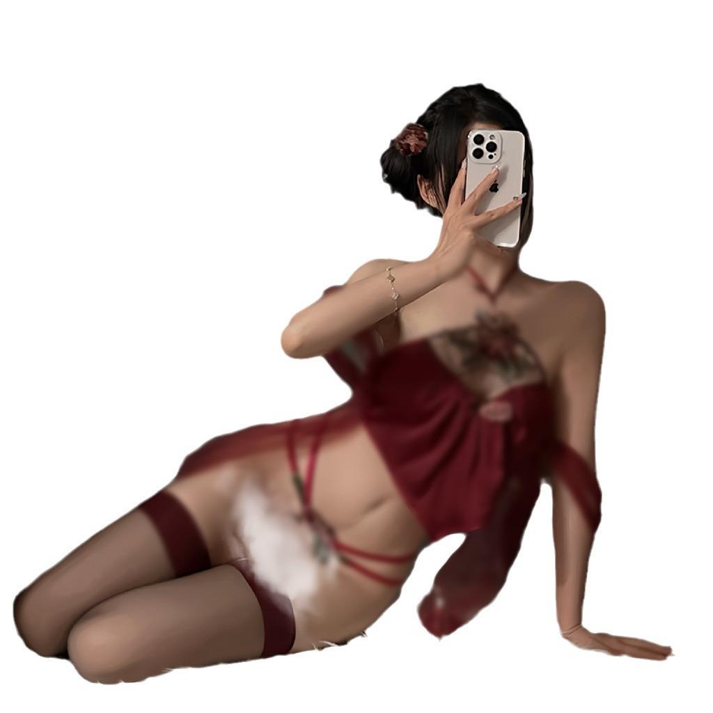 Sex Underwear Sexy Neck Perspective Antique Belly Pocket Straps Uniform Passion Suit Cosplay