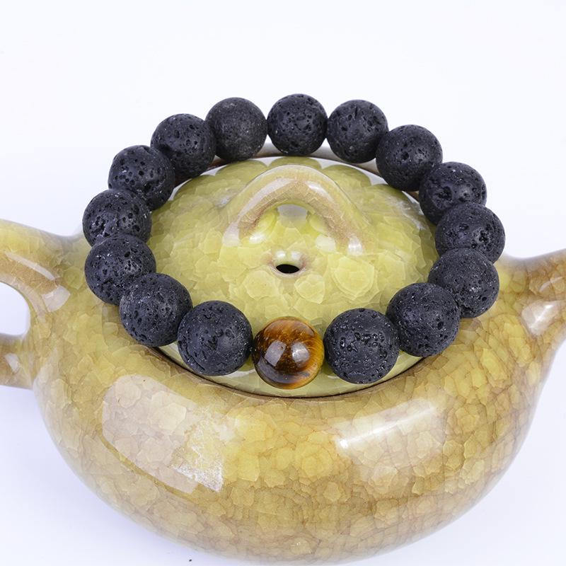 Men's Handmade Volcanic Stone Beaded Bracelet - European & American Style