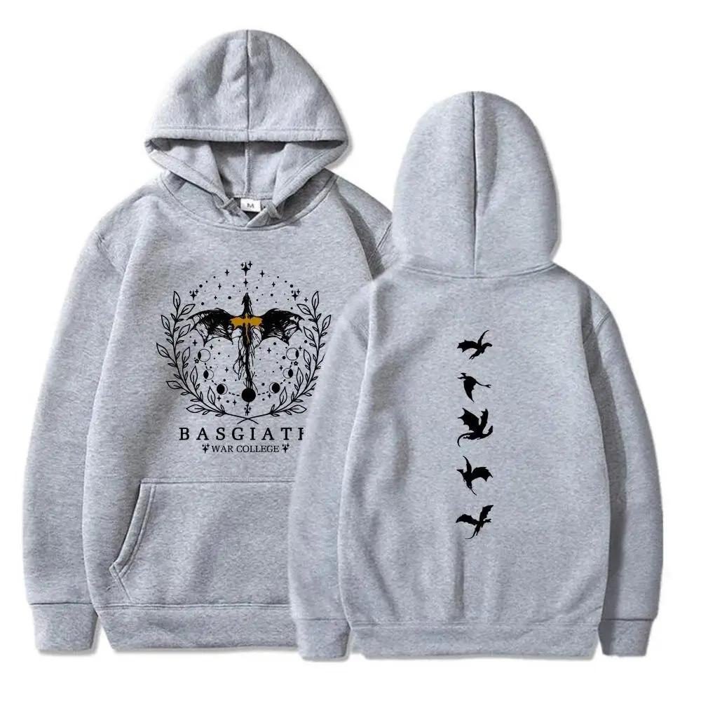 Vintage Fourth Wing Bedruckter Hoodie Damen Lässig Retro Mode Fleece Pullover Herbst Winter Gothic Langarm Sweatshirts