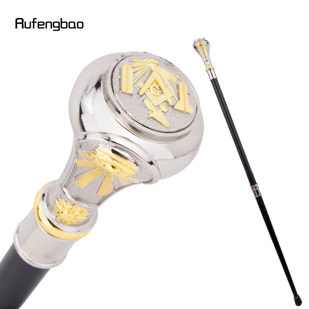 Golden White Freemasonry Freemasons VG Totem  Walking Cane Fashion Walking Stick Gentleman Crosier Knob Walking Stick 93cm