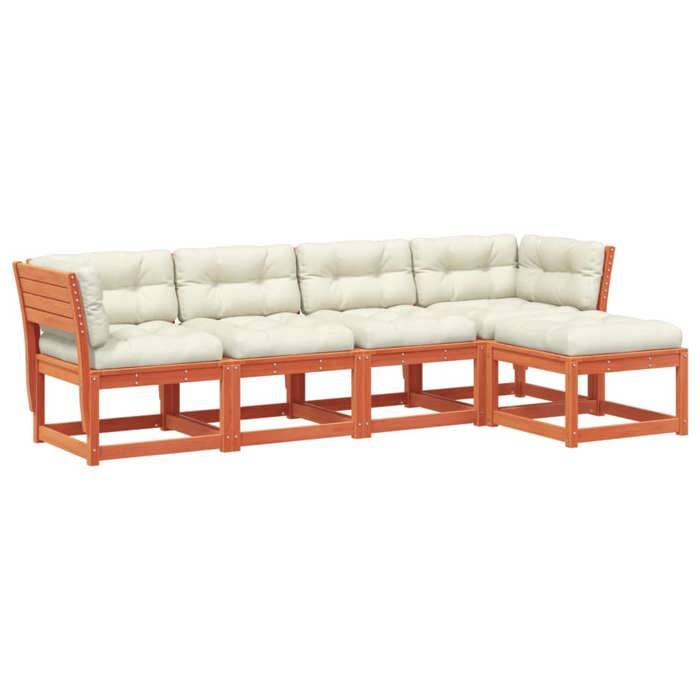 VidaXL Garden Lounge Set with Cushions 5 Pcs, Patio Seating, Furniture Set, Outdoor Terrace Furniture, Wax 3217007