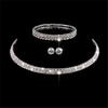 3pcs/set Rhinestone Crystal Choker Necklace Earrings and Bracelet Wedding Jewelry Sets Jewelry Sets for Women 2023