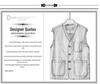 Men's Plus Size Cotton V-Neck Fishing Vest – Middle-Aged & Elderly Casual Sleeveless Jacket