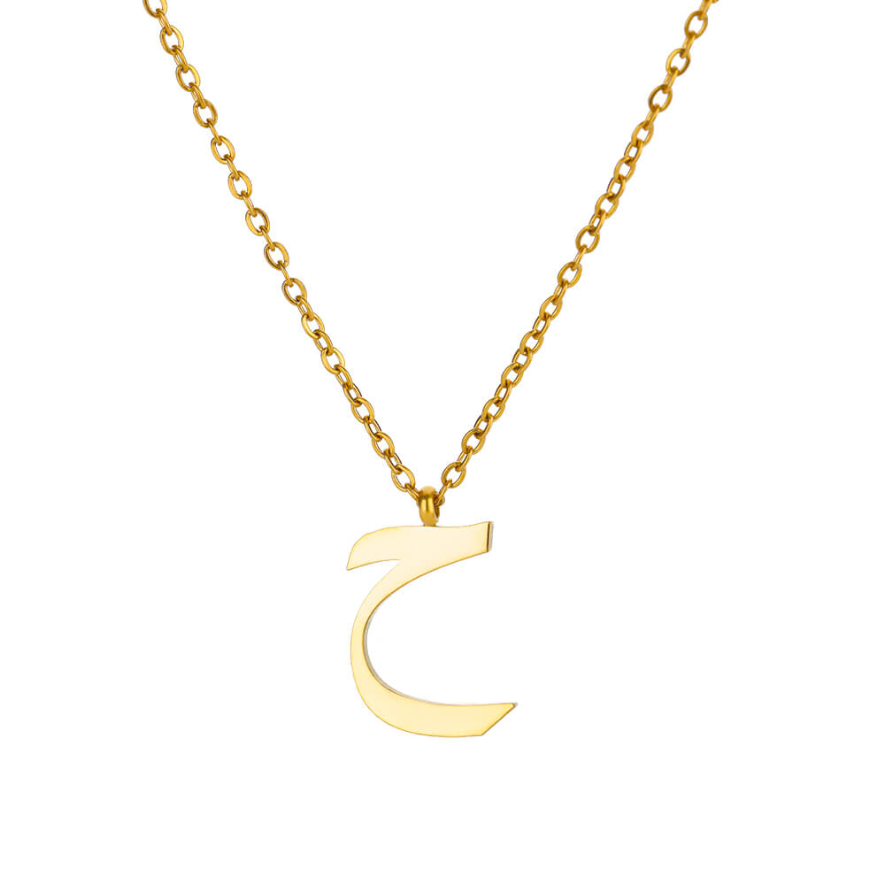 Náhrdelník z nerezové oceli s arabským písmenem pro ženy, zlatá barva, přívěsek s abecedou, choker, řetízek na klíční kost, trendy šperk, dárek