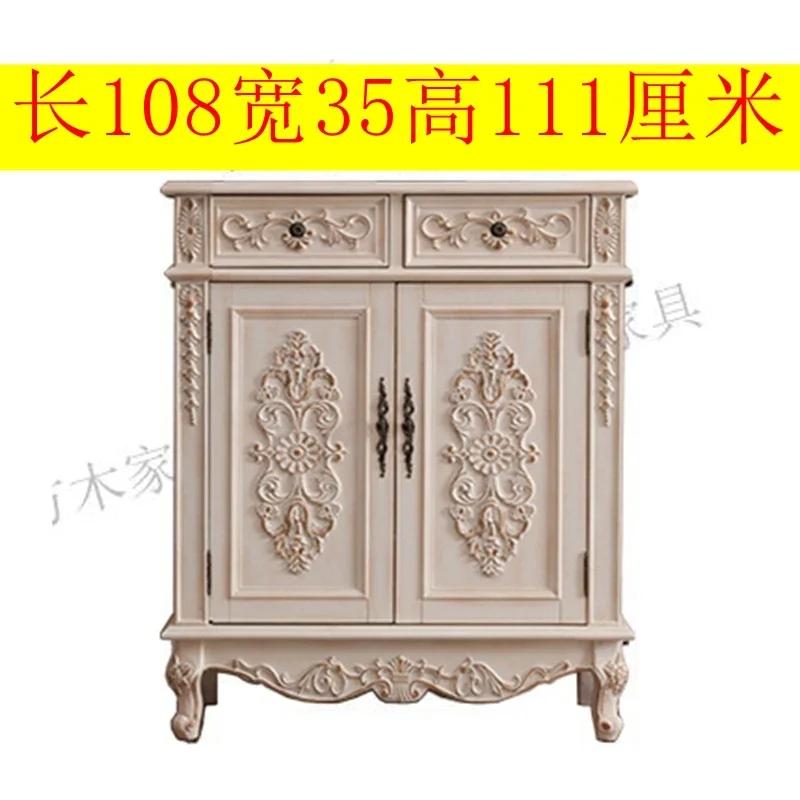 oak door shoe cabinet entrance entrance solid wood door large capacity balcony locker