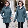 2025 Winter Clothes, New Down Cotton Clothes, Feminine Temperament, Slim Fit, Medium Hooded Jacket, Light Cotton Clothes, Cotton Clothes