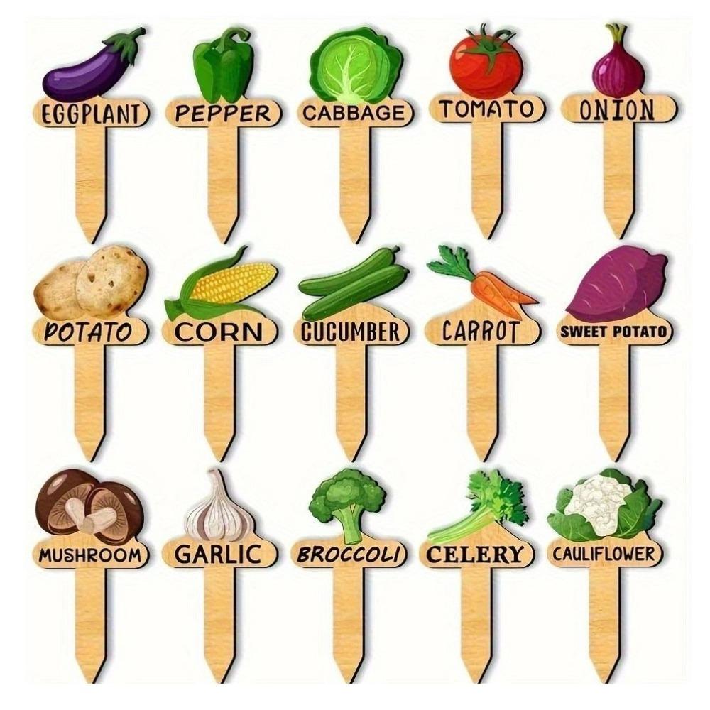 

15PCS Reusable Garden Flower Labels T-Type Vegetable Name Tag Plant Markers Garden Use 3.15 in-15 PCS