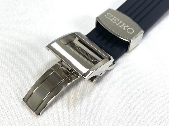 R01Z011J0 SEIKO Astron 22mm Silicone Band with for Buckle, Black, SBXB015/ 8X82-0AC0
