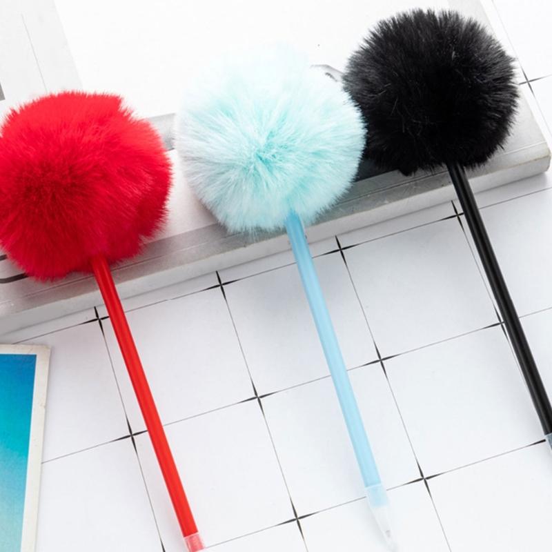 5 Pièces Stylo Bille Pompon Pelucheux Remplisseurs de Bas de Noël Fourniture de Fête de Noël pour Adultes Écriture Journalisation