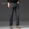 JEEP SPIRIT Men's Loose Straight Elastic Denim Pants