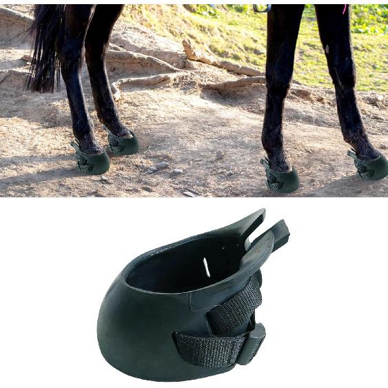 Horse Hoof Boots Sturdy Comfortable Protective Cover Equine Hoof Protector Horses Protection Rubber for Riding Training Equestrian Supplies, M