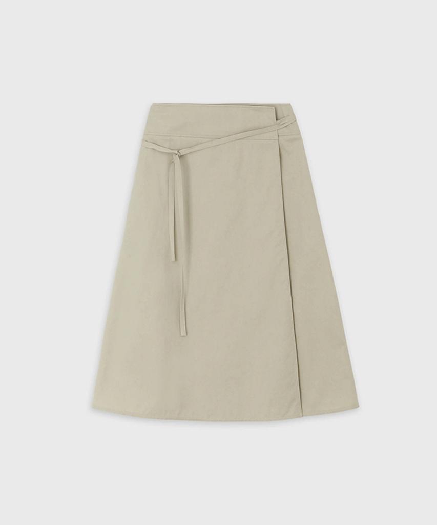 Deolum Denim Wrap Skirt_Beige