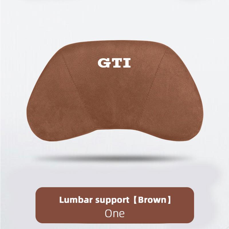 Suede Headrest Car Breathable Memory Foam Neck Pillow For VW Jetta Golf Passat Polo CC Tiguan Arteon Touareg Taigo Caddy Hub Cap EF1