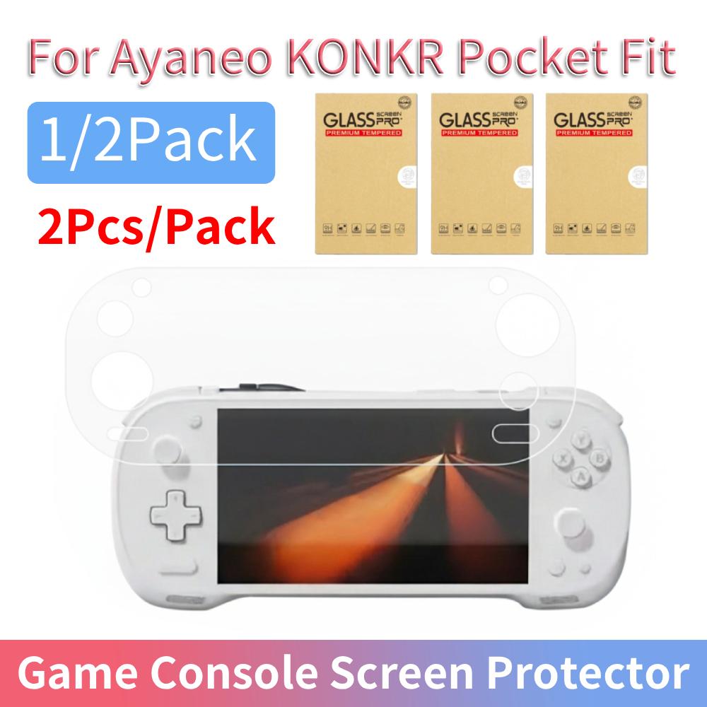 1/2Pack 2Pcs/Pack HD Film Protective Sticker for Ayaneo KONKR Pocket FIT Handheld Game Console High-Definition Flex Film Case