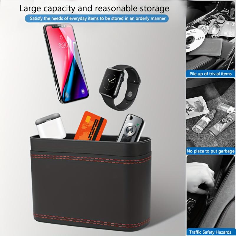 1pc Universal Car Trash Can, Vehicle Trash Bin, Car Seat Back & Door Hanging Storage Box, Multi-Functional Car Accessories, Lidded Car Trash Can, ABS