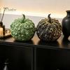 Gifts for Dark Aesthetic Lovers 3D Printed Halloween Skull Pumpkin Decorations, Skeleton Head Desktop Ornament, Decorative Relief Crafts Table