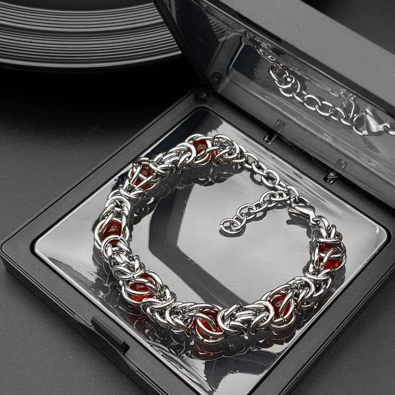 

Мужское титановое стальное ожерелье с подвеской в виде крыла ангела, демонического глаза и креста, хип-хоп, синий драгоценный камень, цепочка, крутой аксессуар