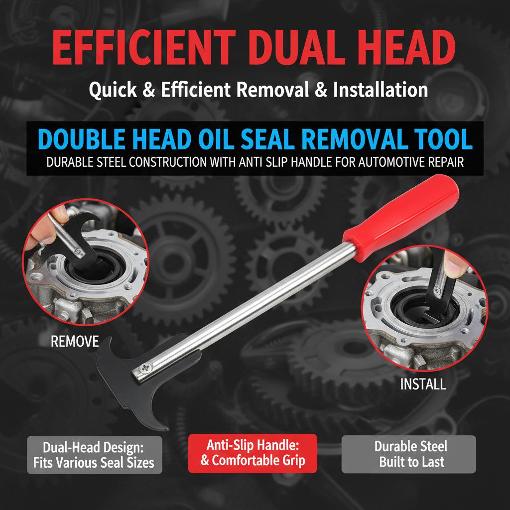 Double Head Oil Seal Removal Tool Durable Steel Construction With Anti Slip Handle For Automotive Repair