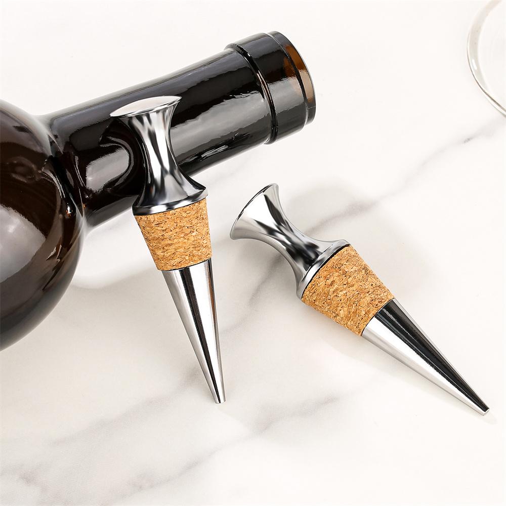 Bottle Stoppers Stainless Steel Wine Stoppers Reusable Bottle Saver Sealer Wine Corks for Wine Champagne Beer Spirits Collection 7