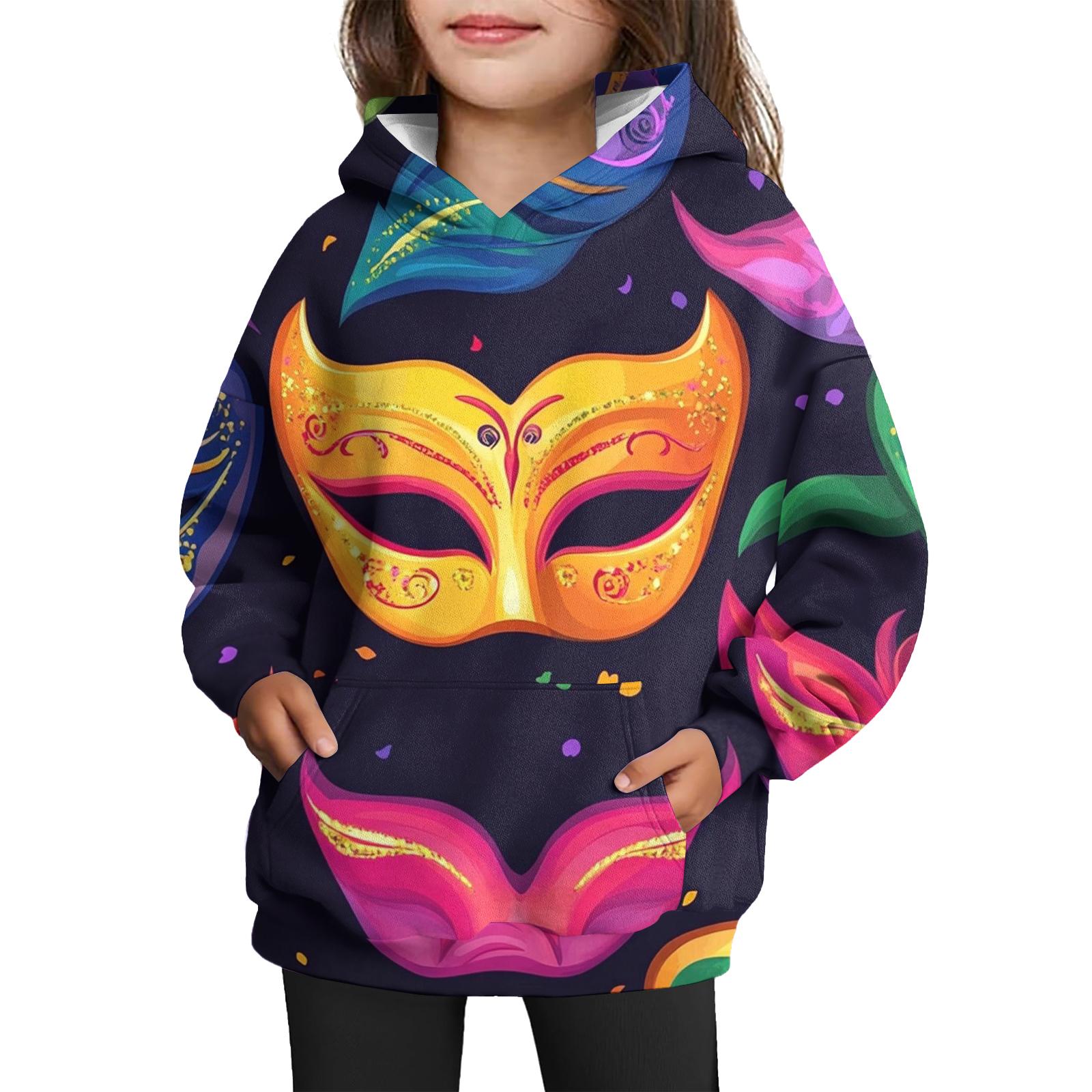 

Girls Hooded Tie- Sweatshirt - Pullover Print Top Carnival Day 90 жёлтый