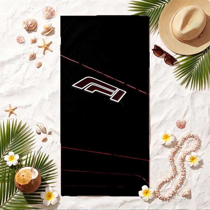 Formula 1 Soft Beach Towel Stylish Beach Pool Towel for Summer Seaside Vacation Travel