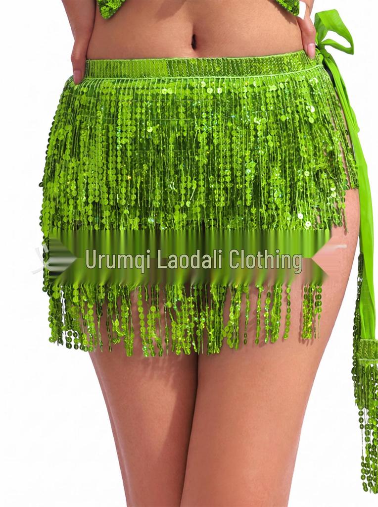 Bohemian Sequin Tassel Hip Scarf & Mini Skirt for Belly Dance