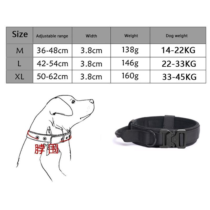 Durable Tactical Dog Collar Leash Military Heavy Duty For Medium Large Dogs Collars German Shepherd Walking Training Accessories