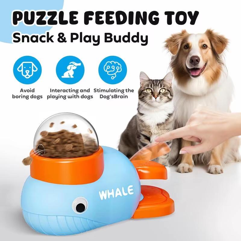 Dog Cat Treats Dispenser Toy Anti-Slip Slow Puzzle Interactive Treat Dispenser Automatic Feeder Toys for Pet Training Supplies